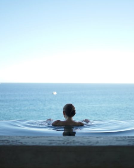 woman in water pool