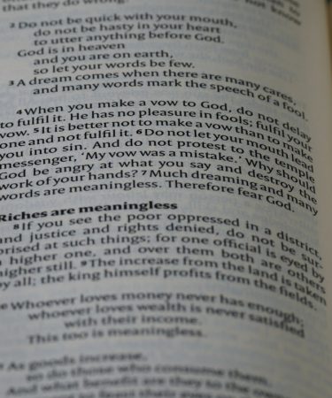 an open book with text