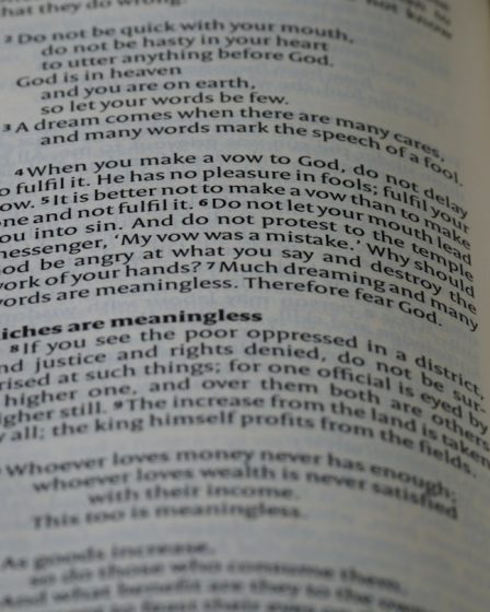 an open book with text