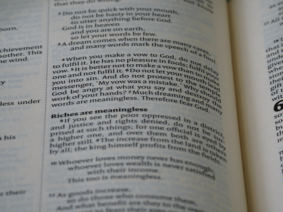 an open book with text